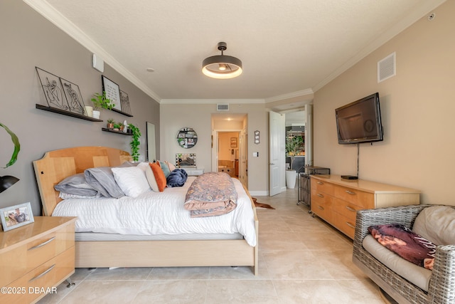 2515 S Atlantic Ave Unit 703, Daytona Beach, FL 32118 - bedroom with crown molding and light tile patterned floors