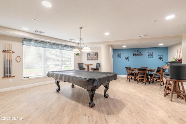 2515 S Atlantic Ave Unit 703, Daytona Beach, FL 32118 - rec room featuring recessed lighting, billiards table, and light wood finished floors