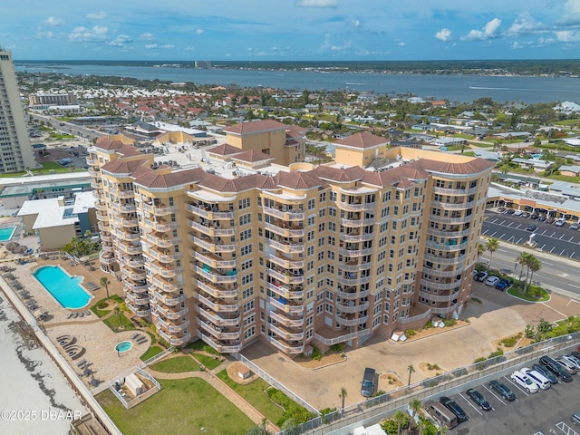 2515 S Atlantic Ave Unit 703, Daytona Beach, FL 32118 - drone / aerial view of a pool area and apartment complex