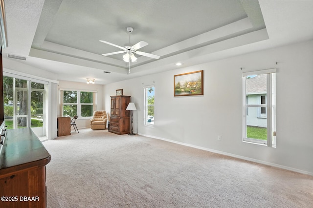3776 Sweet Grove Ct, Port Orange, FL 32129 - unfurnished room with a raised ceiling, carpet floors, and ceiling fan