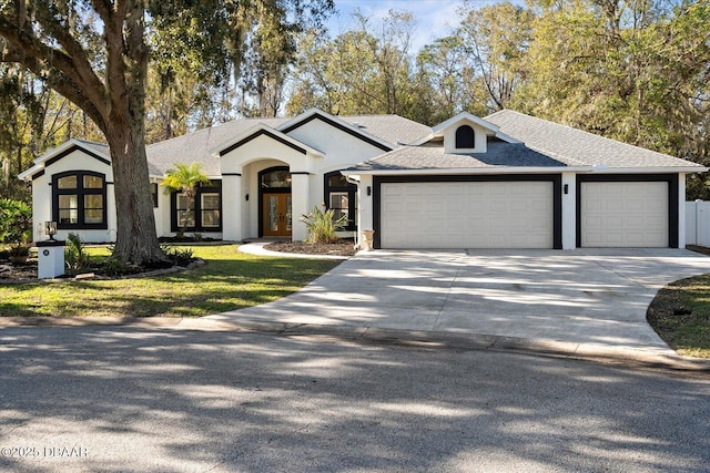 view of front facade featuring a garage