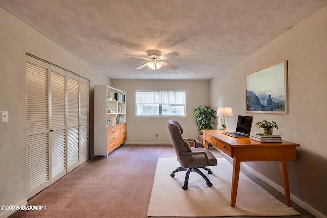 16 Red Maple Cir, Ormond Beach, FL 32174 - carpeted office space featuring ceiling fan and baseboards