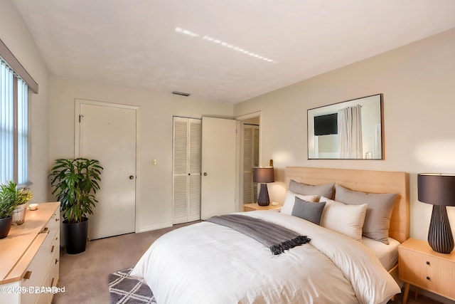 16 Red Maple Cir, Ormond Beach, FL 32174 - bedroom with two closets, visible vents, and carpet floors