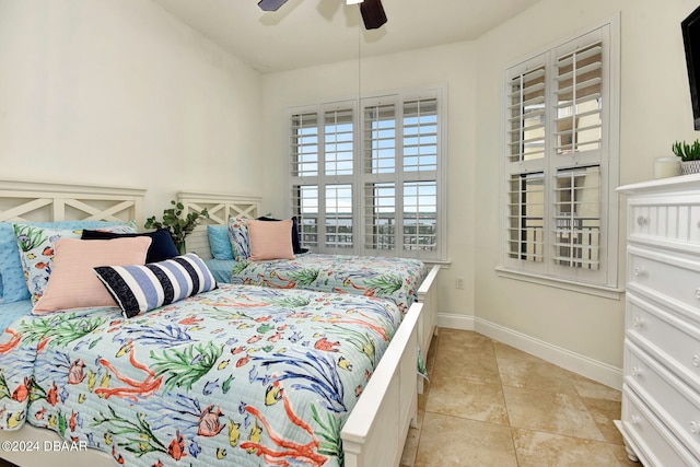 bedroom with ceiling fan