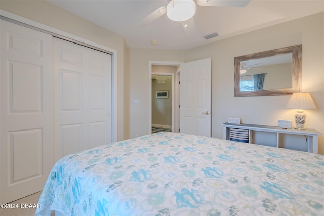 682 Middlebury Loop, New Smyrna Beach, FL 32168 - bedroom with a closet and a ceiling fan