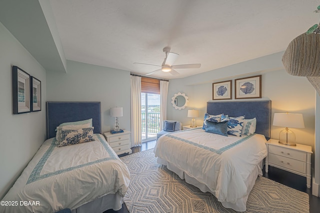 4565 S Atlantic Ave Unit 5501, Port Orange, FL 32127 - bedroom featuring access to outside and a ceiling fan
