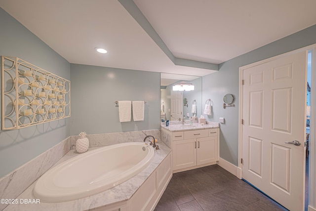 4565 S Atlantic Ave Unit 5501, Port Orange, FL 32127 - full bath with vanity, a bath, and tile patterned floors