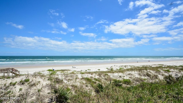 view of water feature featuring a beach view