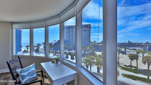2625 S Atlantic Ave Unit 5Sw, Daytona Beach, FL 32118 - office area with wood finished floors and baseboards