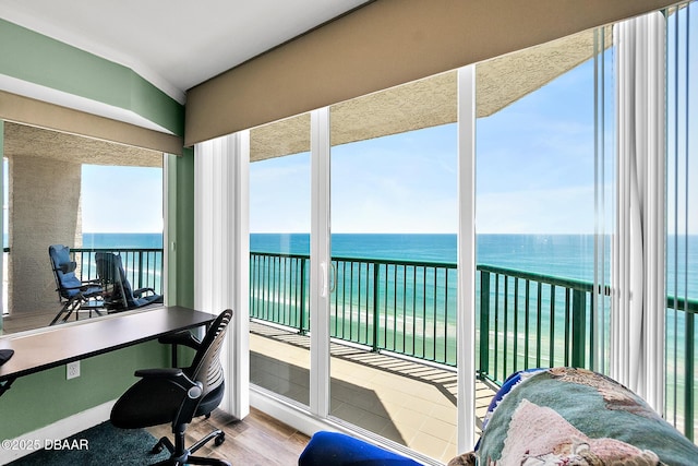 3315 S Atlantic Ave Unit 1605, Daytona Beach Shores, FL 32118 - sunroom with a water view