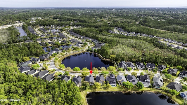 408 Chelsea Place Ave, Ormond Beach, FL 32174 - bird's eye view with a water view, a view of trees, and a residential view