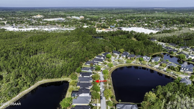 408 Chelsea Place Ave, Ormond Beach, FL 32174 - birds eye view of property featuring a water view, a residential view, and a wooded view