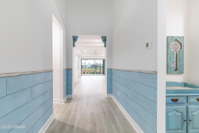 hallway featuring light hardwood / wood-style flooring