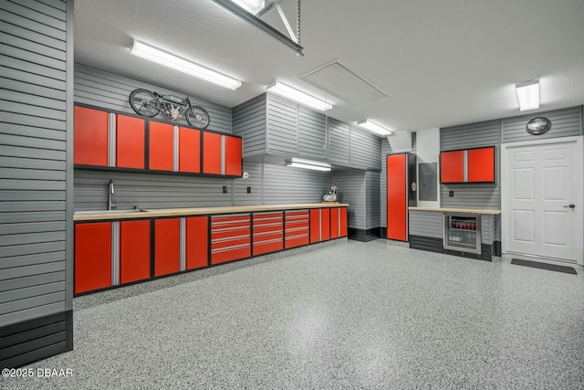 garage featuring a sink