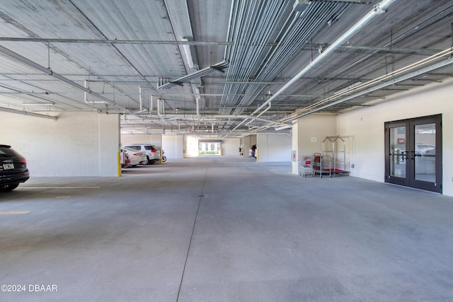 garage with french doors