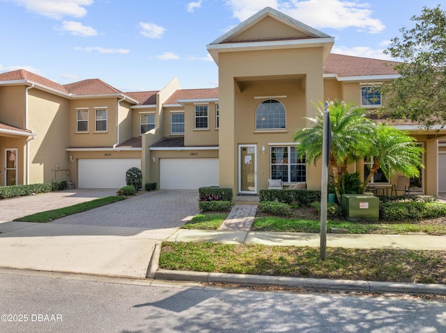 view of property featuring a garage