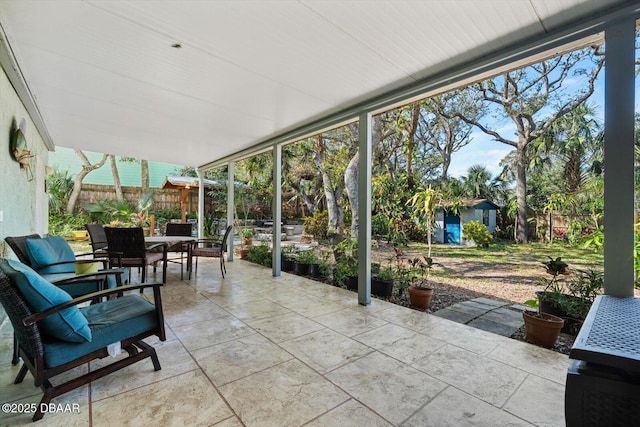 view of sunroom