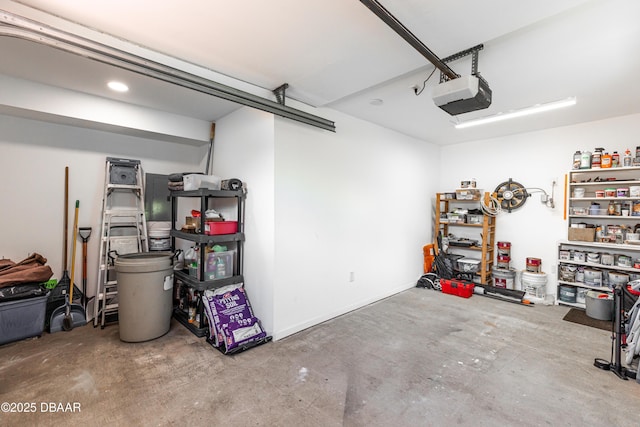 garage featuring a garage door opener