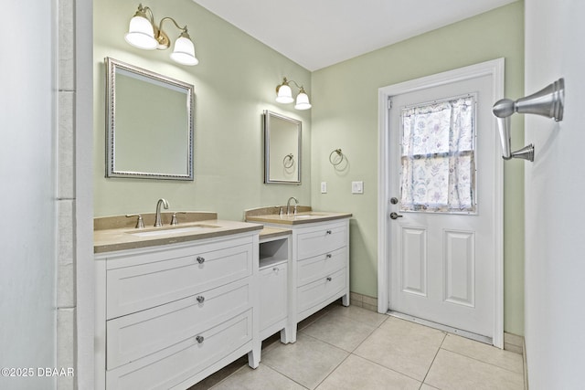 full bath featuring tile patterned flooring and vanity