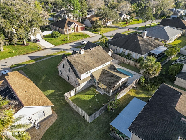 aerial view with a residential view