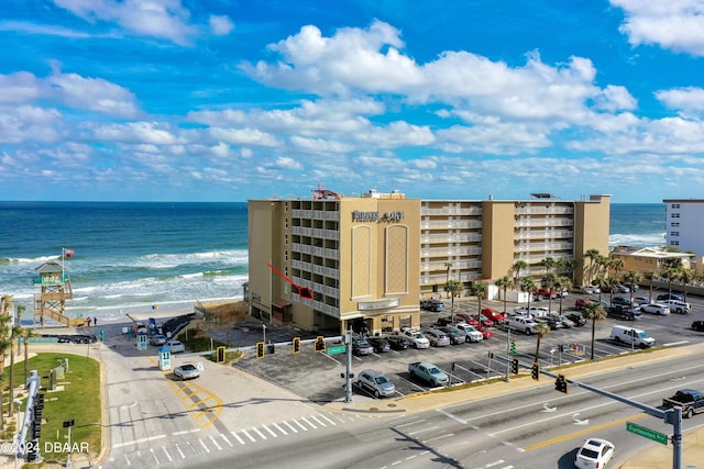 exterior space with a view of the beach