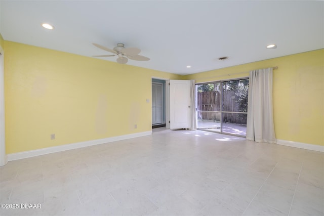 38 Lorillard Pl, Ormond Beach, FL 32174 - empty room with a ceiling fan and recessed lighting