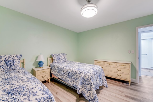 bedroom featuring light hardwood / wood-style flooring