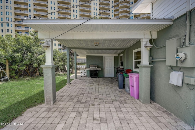 view of patio with grilling area