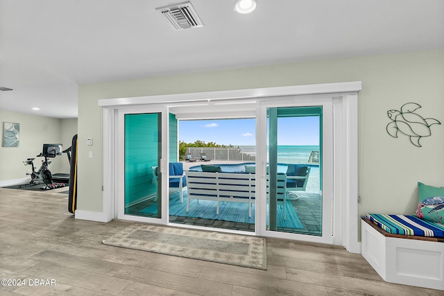 entryway featuring light hardwood / wood-style flooring