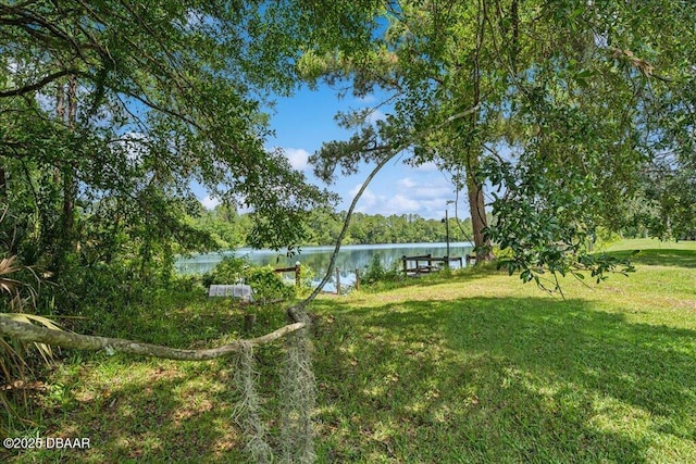 49 Ludlow Ln W W, Unit W, Palm Coast, FL 32137 - view of grassy yard featuring a water view