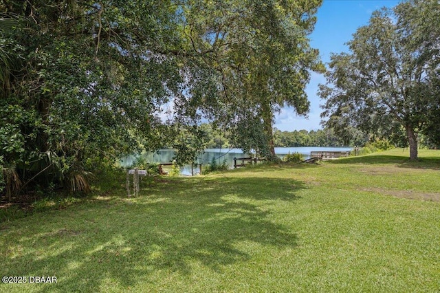 49 Ludlow Ln W W, Unit W, Palm Coast, FL 32137 - view of green lawn featuring a water view