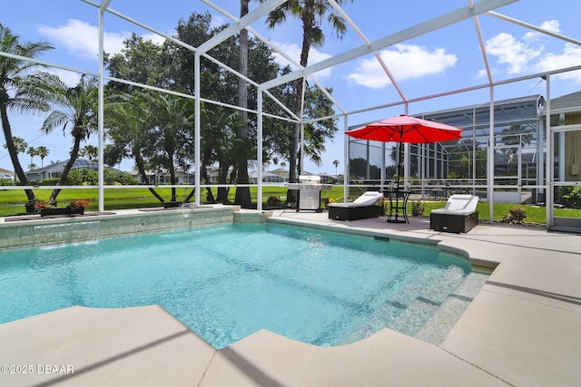 2141 Springwater Ln, Port Orange, FL 32128 - outdoor pool with a patio area and glass enclosure