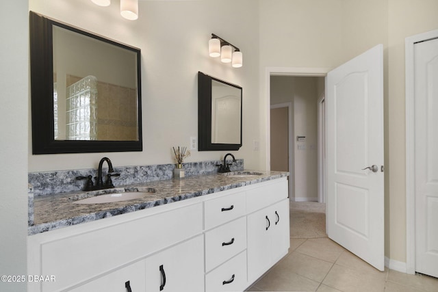 2141 Springwater Ln, Port Orange, FL 32128 - full bath featuring double vanity and tile patterned flooring