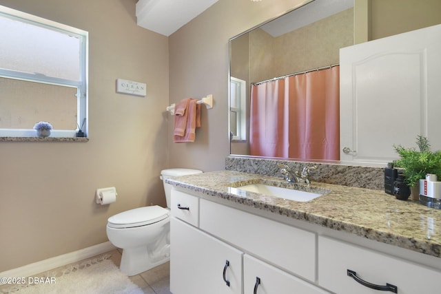 2141 Springwater Ln, Port Orange, FL 32128 - bathroom featuring vanity, tile patterned flooring, and a shower with shower curtain