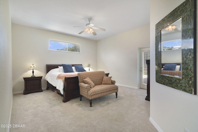 2141 Springwater Ln, Port Orange, FL 32128 - bedroom featuring light carpet and ceiling fan