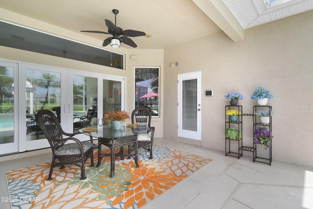 2141 Springwater Ln, Port Orange, FL 32128 - view of patio / terrace featuring french doors and a ceiling fan