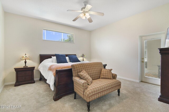 2141 Springwater Ln, Port Orange, FL 32128 - bedroom featuring light colored carpet and ceiling fan