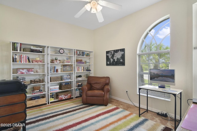 2141 Springwater Ln, Port Orange, FL 32128 - living area with a ceiling fan and carpet flooring