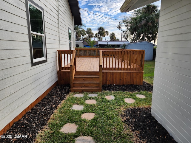 view of yard featuring a deck