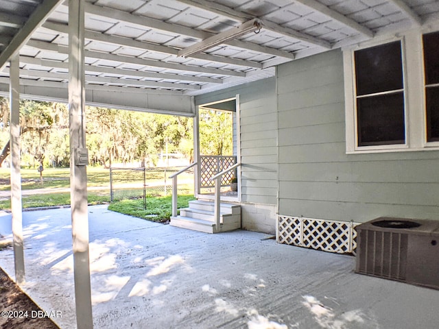 view of patio / terrace featuring central air condition unit