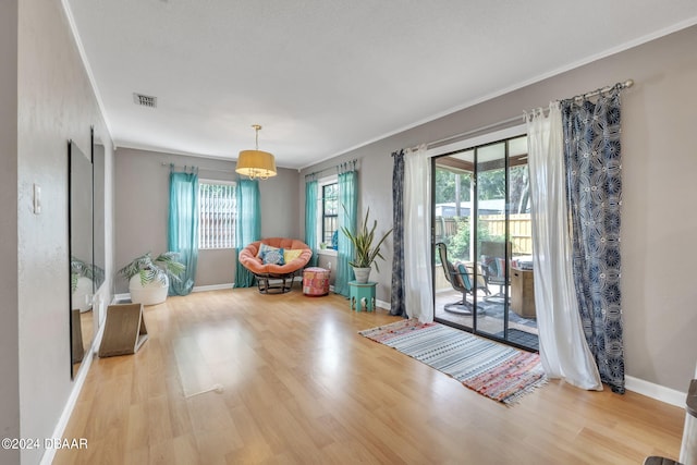 interior space with hardwood / wood-style flooring and a healthy amount of sunlight