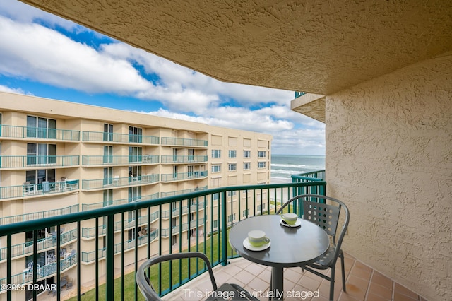 balcony with a water view