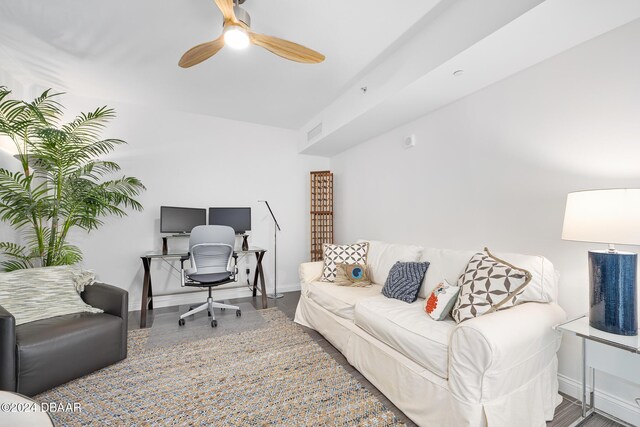231 Riverside Dr Unit 1903-1, Daytona Beach, FL 32117 - office with baseboards and ceiling fan