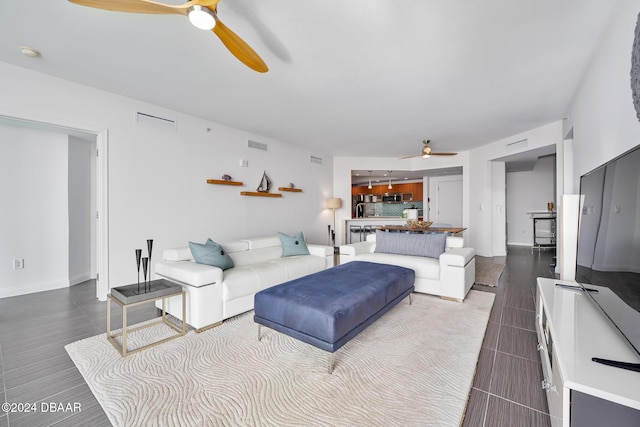 231 Riverside Dr Unit 1903-1, Daytona Beach, FL 32117 - living room featuring ceiling fan