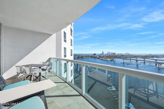 231 Riverside Dr Unit 1903-1, Daytona Beach, FL 32117 - balcony with a water view and a city view