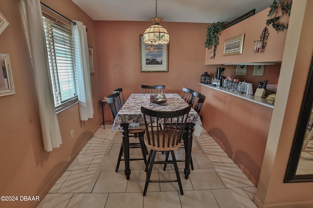 view of tiled dining area