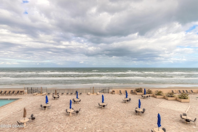 property view of water with a view of the beach