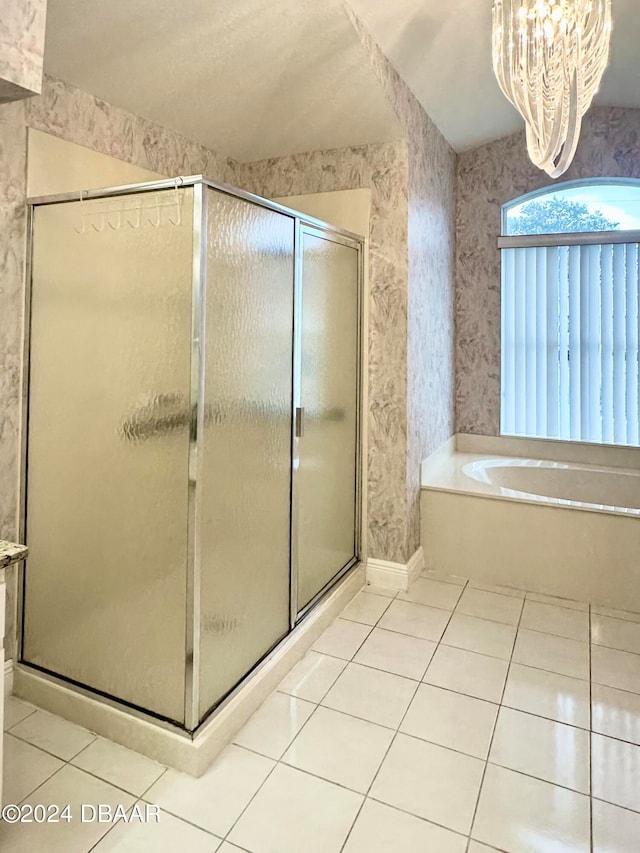 5 Wild Rose Pl, Palm Coast, FL 32164 - bathroom with tile patterned flooring and shower with separate bathtub