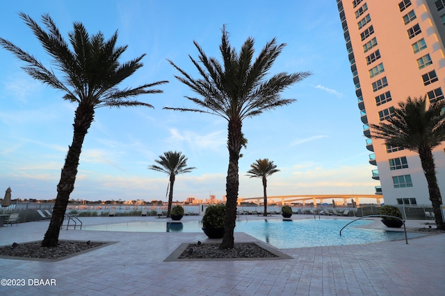 view of pool with a patio