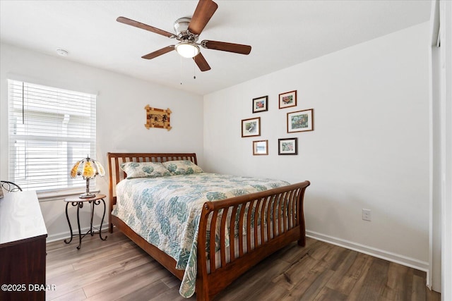 20 Willow St, Palm Coast, FL 32164 - bedroom with wood finished floors, ceiling fan, and baseboards